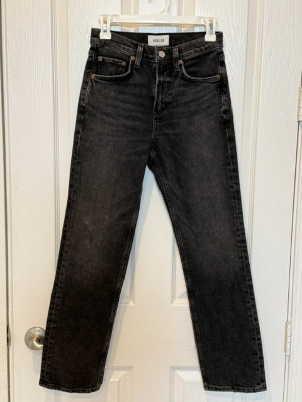 AGOLDE Women’s 23 Washed Black High Rise Straight Leg Jeans
